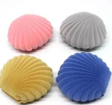 100 pz nuovo arrivo colori della miscela scatole regalo gioielli forma di conchiglia contenitore di gioielli orecchini collana scatole colore rosa