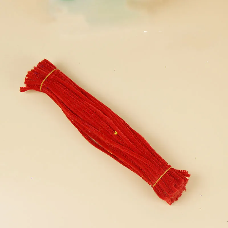Red Chenille Craft Stems – 30cm X 6mm Pipe Cleaners For DIY Projects, China