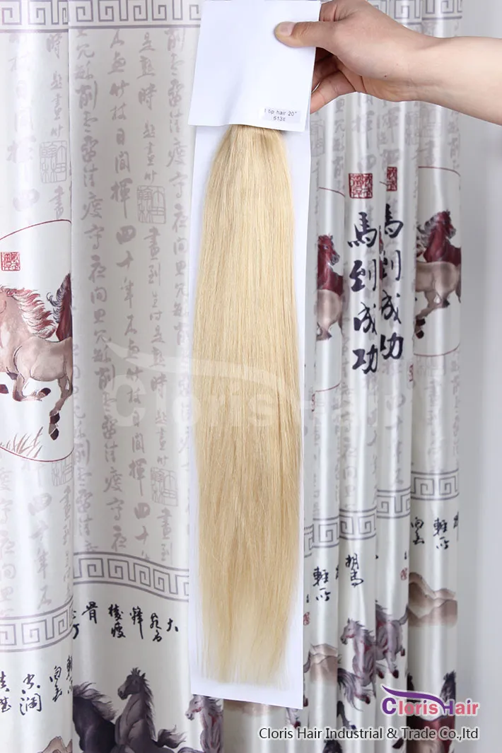 613 Bleach Blonde 100 Strands Straight Micro Ring Links Locks Beads Prebonded Keratin Stick I Tip Remy Human Hair Extensions 05g1199164