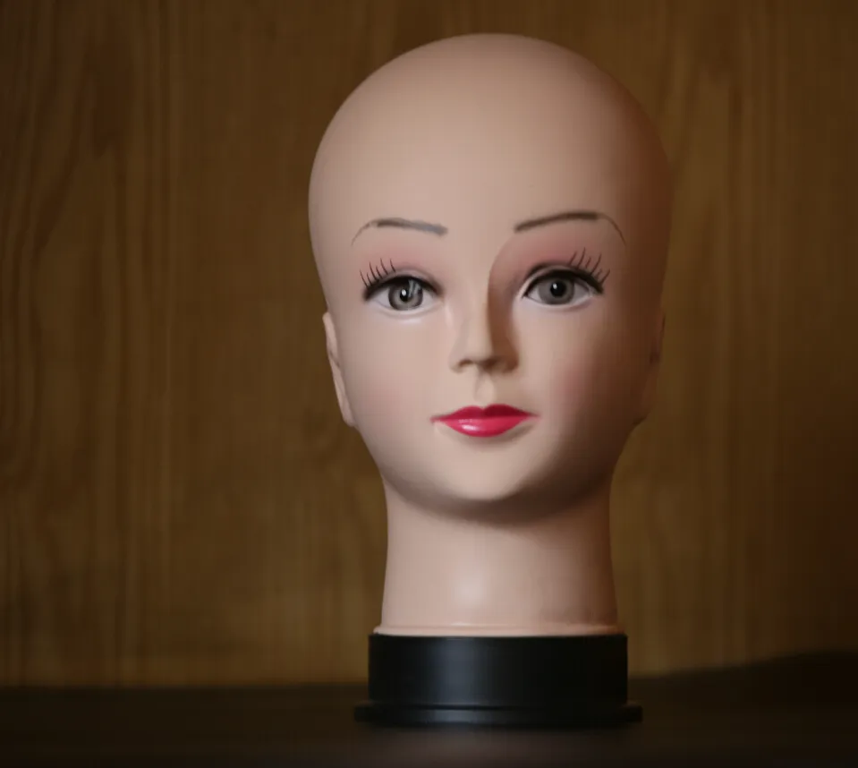Bald Training Head, PVC Head Model Bald Mannequin Head For Home For Salon 
