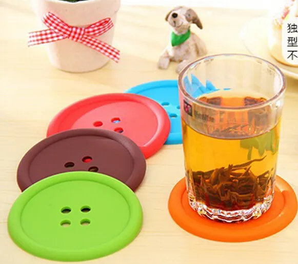 Silicone Button Coasters Cup Coaster Table Tea Mug Cushion placemat Cup Coaster Mat Pad Drinks holders 