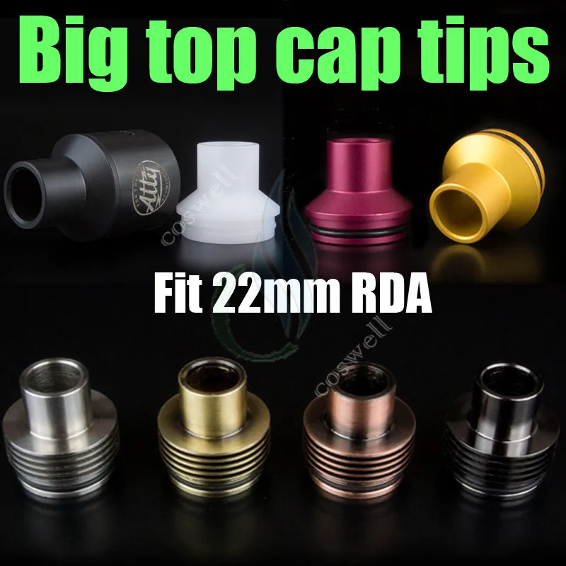 Top Cap Drip Tips Big Enuff Chuff POM Aluminum Stainless Dripper 4 Mutation X Stillare Atty