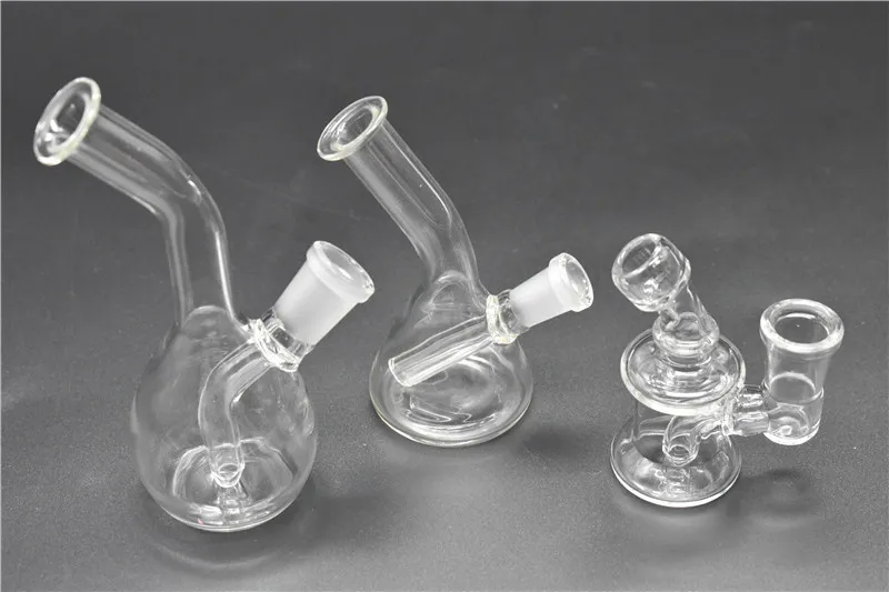 3Style Design Mini Bongs Glas Water Pijpen Bongs Pyrex Watergrenzen met 10mm 14mm Joint Beker Percolator Bubbler Bong Water Pijpen Olierouts