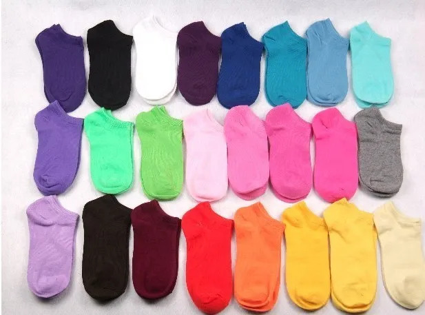 Rainbow Colors Cotton Ship Socks Short For Girl Invisible Socks Thin Ankle Socks Wholesale 50pairs/lot Free Shipping