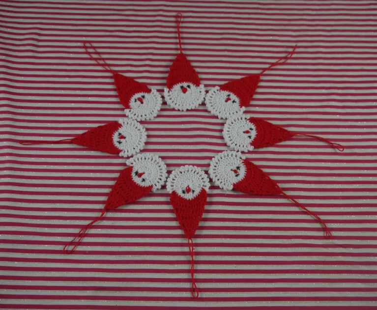 Adornos navideños de ganchillo Santa Claus Adornos navideños colgantes de 20 piezas 100% Algodón Color personalizado