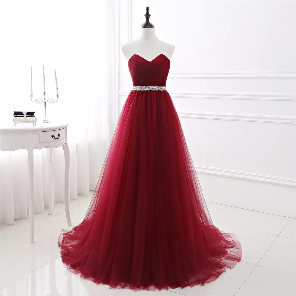 Latest Burgundy Evening Dress Plus Size Formal 2017 Sweetheart
