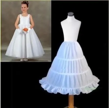 2019 Hot Sale Three Circle Hoop White Girls' Petticoats Ball Gown Children Kid Dress Slip Flower Girl Skirt Petticoat 