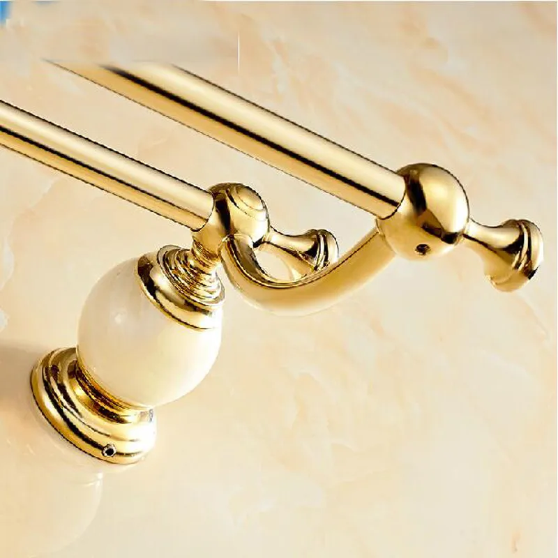 Crystal Badezimmer Set Golden – Handtuchstange, Halter & Haken Aus Edelstahl, Wandmontiert