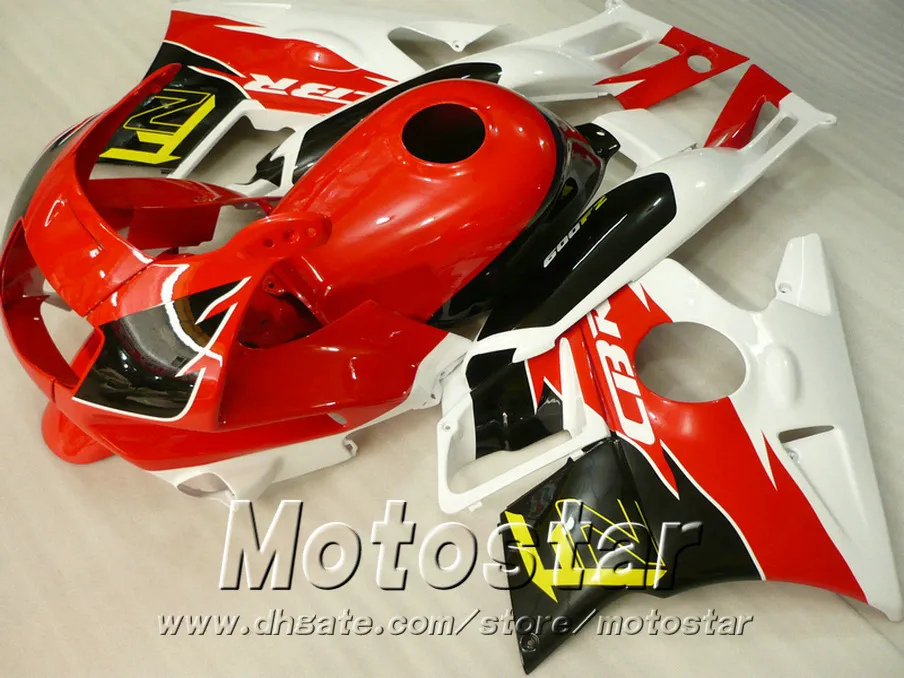 Motorcykel Fairings för Honda CBR 600 1991 1992 1993 1994 F2 CBR600 91 - 94 Red Black White Plastic Fairing Kit RP11