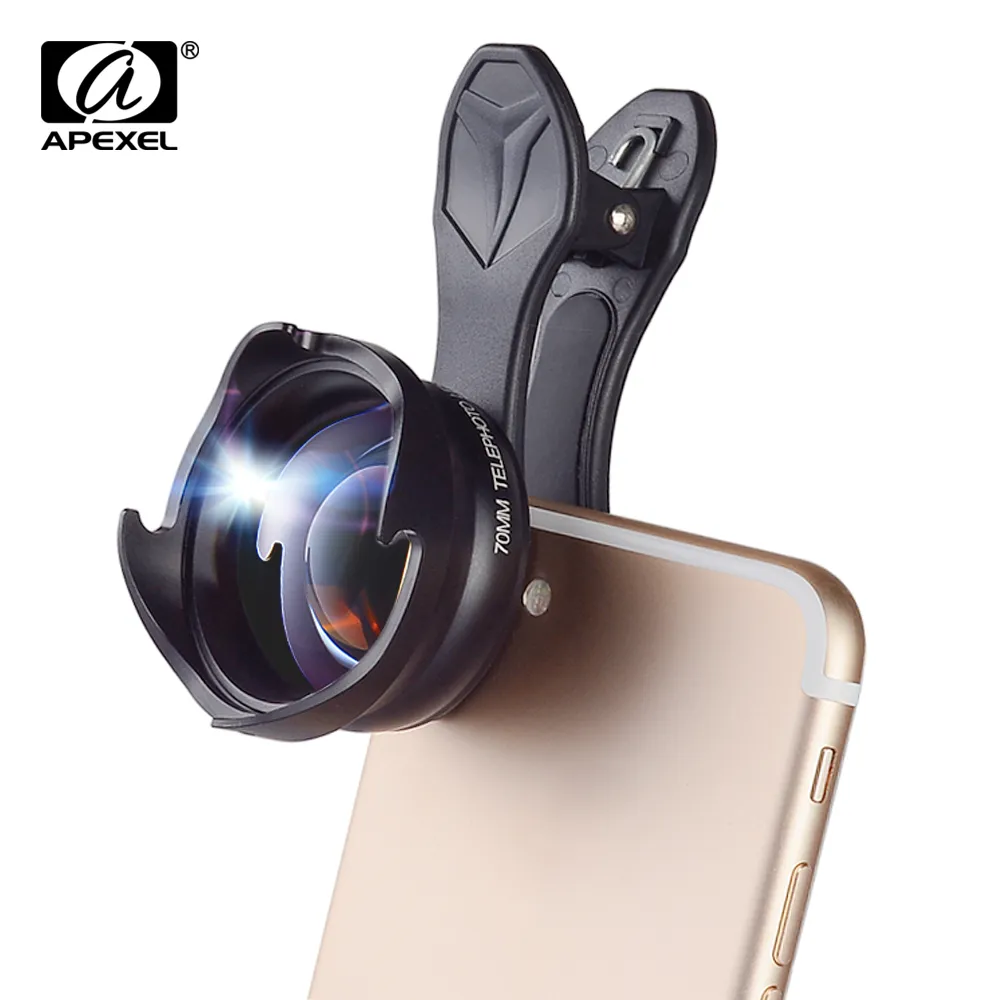 APEXEL 전화 카메라 25X 망원 줌 전문 HD 세로 아이폰을위한 보케 렌탈 Xiaomi 더 전화 70mm 렌즈