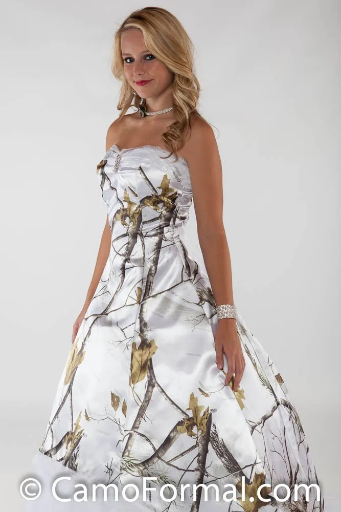 Elegant 2015 White Camo Ball Gown Wedding Dresses Sweetheart Forest ...