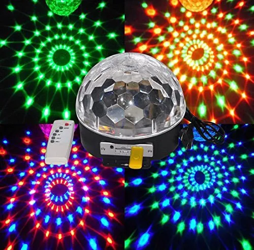 6 - 9 LED With MP3 Music Speaker Remote control Beautiful Crystal Magic Effect Ball light DMX Disco DJ Stage Lighting Play