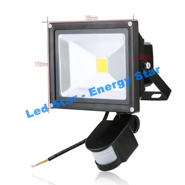 10W 20W 30W 50W 100W PIR LED Taşkın Işığı Hareket Sensörü Spot Işığı Su Geçirmez Dış Mekan LED LED LABL BEYAZ BEYAZ AC 851484608