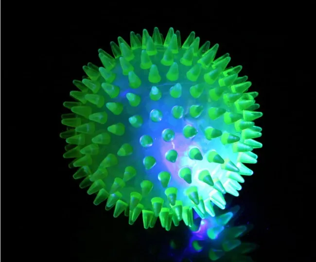 Gör ljudgummifärg som ändrar ljus upp studsande boll led blinkande leksak ledande blinkande puffer boll massage boll 96 st partier ems3438026