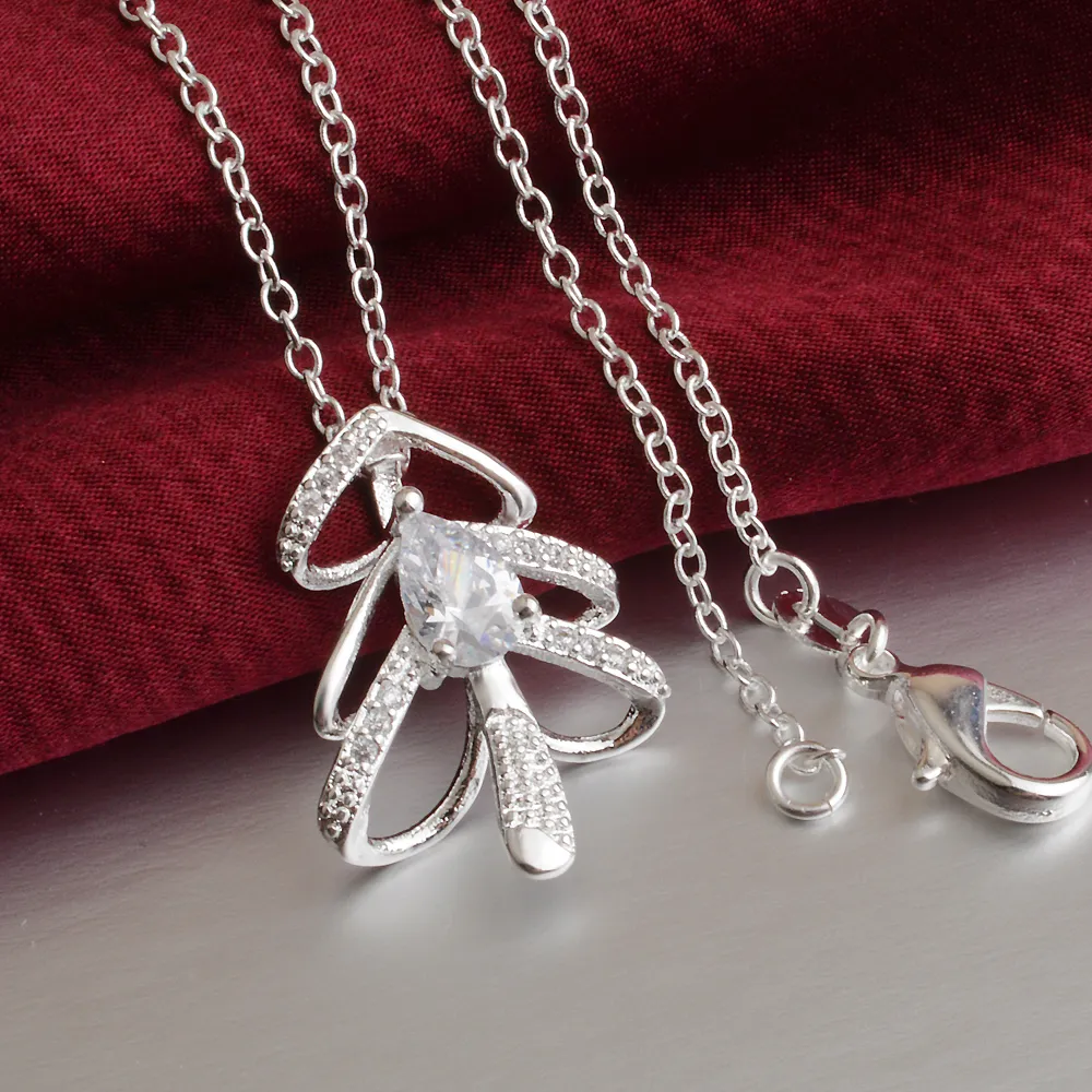 gratis verzending fashion hoge kwaliteit 925 zilveren Crystal zirkoon Ketting sieraden 925 zilveren ketting Valentijnsdag vakantie geschenken hot 1618