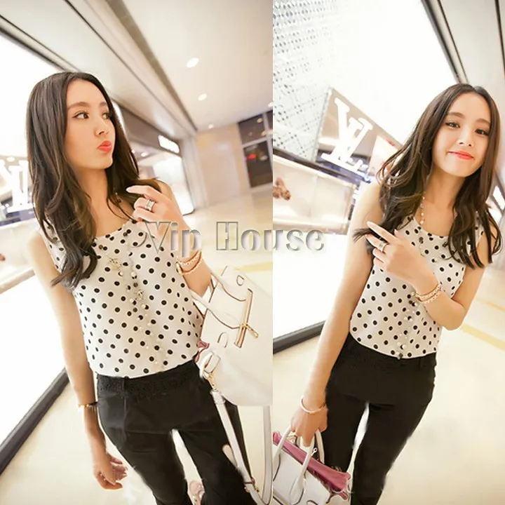 2014 Sommer New Fashion Women Girt 8 Style print Casual Chiffon Vest Top Tank Sleeveless Shirt Blouse b11 15908