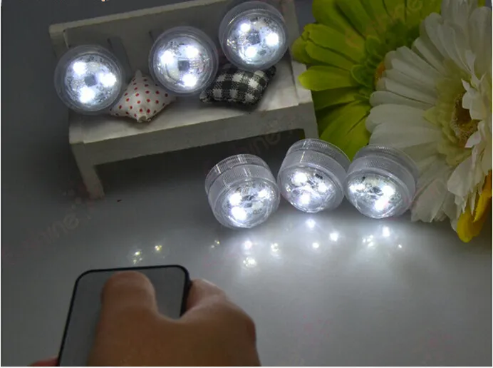 Ip68 étanche 3 led blanc et RGB veilleuse lumière d'aquarium avec télécommande marche et arrêt batterie sous-marine led bougie lumière