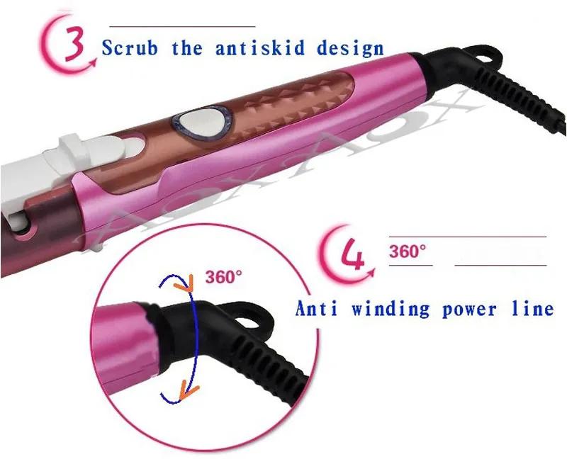 New Useful Hair Salon Spiral Ceramic Curling Iron Hair Curler DIY Travel US/EU/AU/UK Plug DHL 