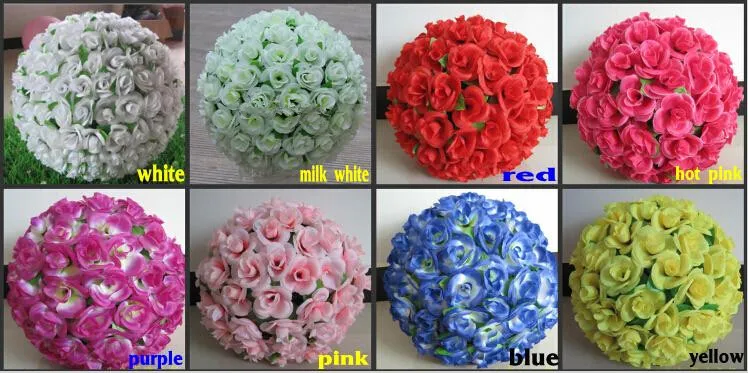 12quot 30cm künstliche Rose Seidenblume rote Kusskugeln für Weihnachtsschmuck Hochzeit Party Dekorationen Supplies1359210