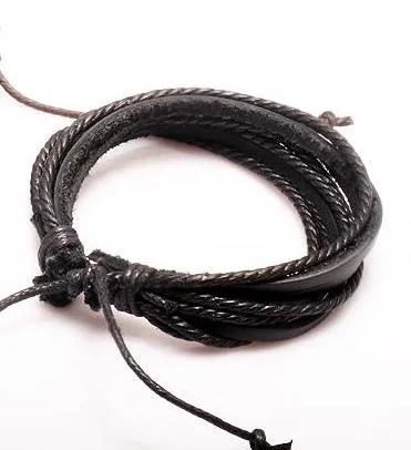 Bracelets en cuir véritable de haute qualité, multicouches tressées, corde à breloques, mode hommes femmes, bijoux faits à la main, nouveau 30 pièces