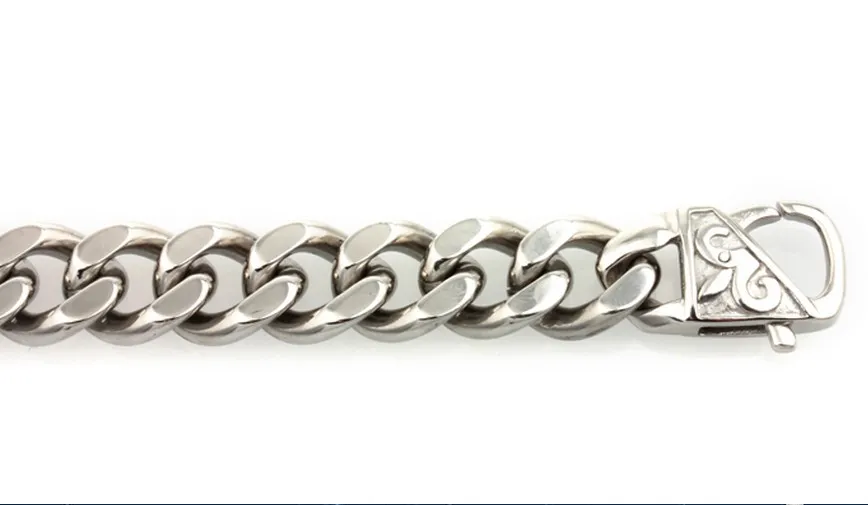 Huge chain 15mm 24'' Middle Eastern Men Jewelry Stainless Steel Cuban Curb Link-chain Necklace Silver Tone Heavy Husband319U