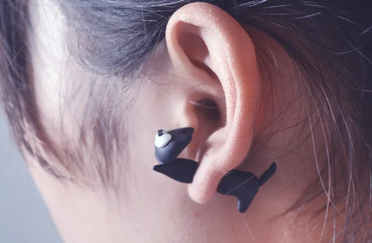 Gepersonaliseerde polymeer klei accessoires oorbel voor vrouwen mooie cartoon kat oor stud fashion oorbellen groothandel 12 paren