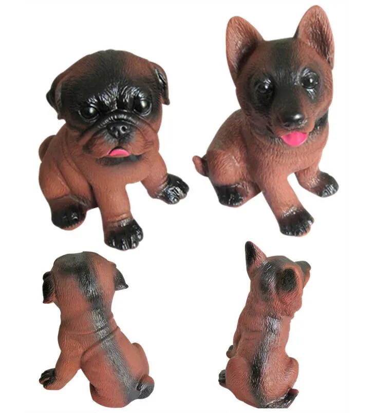 Giocattolo in gomma cani divertente Pug cane stridulo Natale giocattolo divertente bambini regalo Cani urlanti innovativi e creativi Simpatici giocattoli da spremere