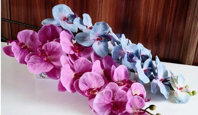 Autumanl Moth Orchid flower butterfly orchid artificial flower pu flower for home wedding decoration whole saler free DHL shipping HM015