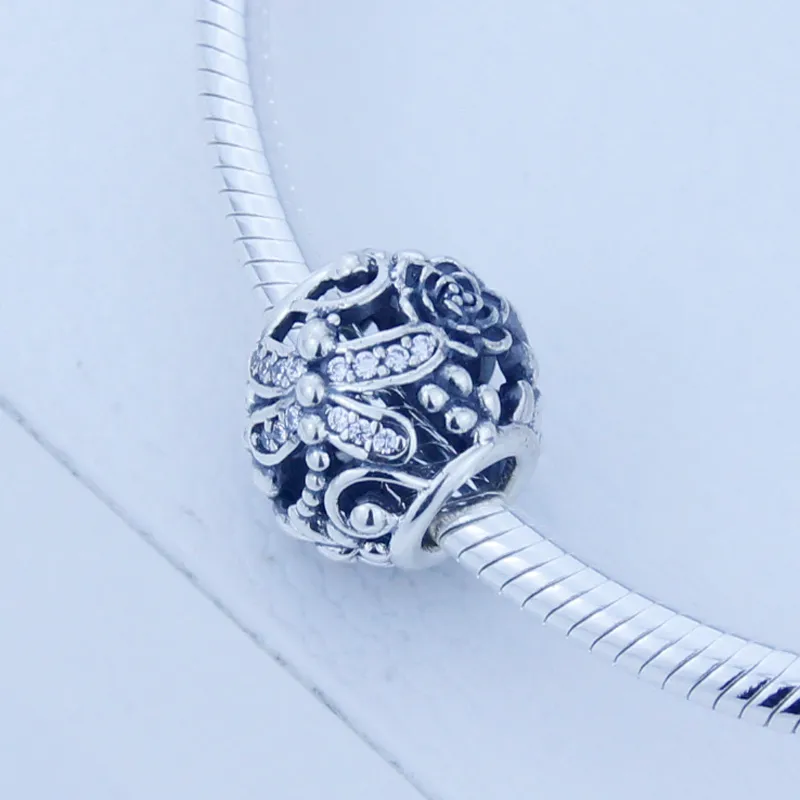 Se adapta a la auténtica pulsera de Pandora 925 cuentas de plata esterlina Colgante de libélula de plata calada con CZ Original 1: 1 DIY mujeres Joyería fina
