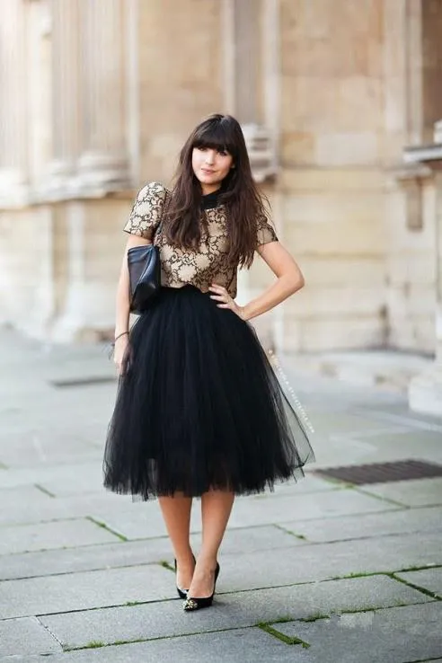 Black Tulle Tutu Skirt For Ladies Adult Tutu Black Tulle Skirt