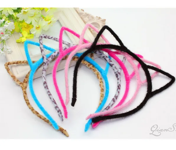 Mulheres coloridas novidade orelhas de gato bandana hairband sexy prop acessórios de faixa de cabelo headwear 20 peças lot206q