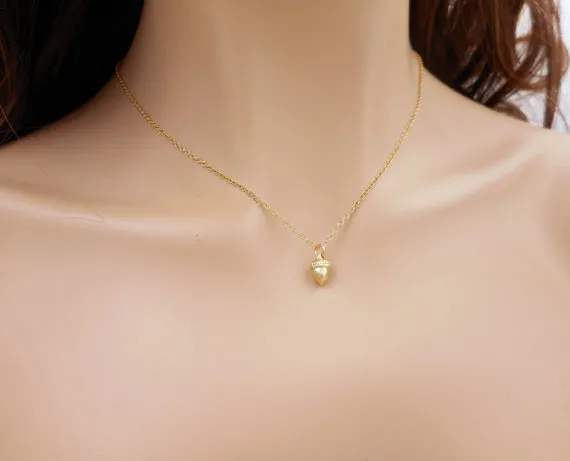 10 stks schattige Pinecone ketting Tiny Acorn ketting minimale sierlijke dennenketting ketting kleine eekhoornnoten kettingen voor gelukkige geschenken