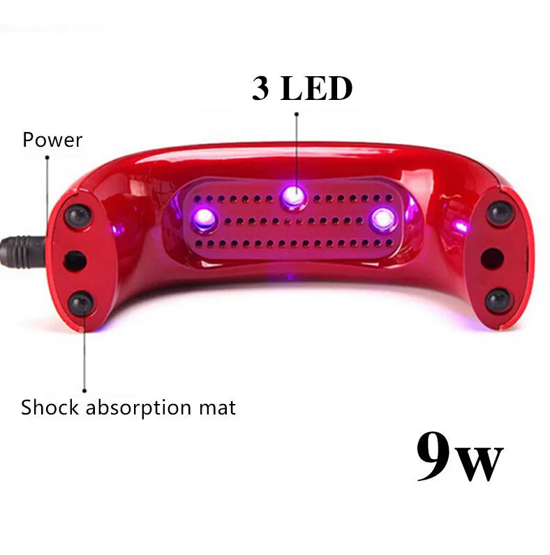 硬化のためのリテールの専門9W UVランプ100V-240Vの爪の乾燥機ネイルゲルポリッシュドライヤー硬化LEDネイルランプとEUのプラグ