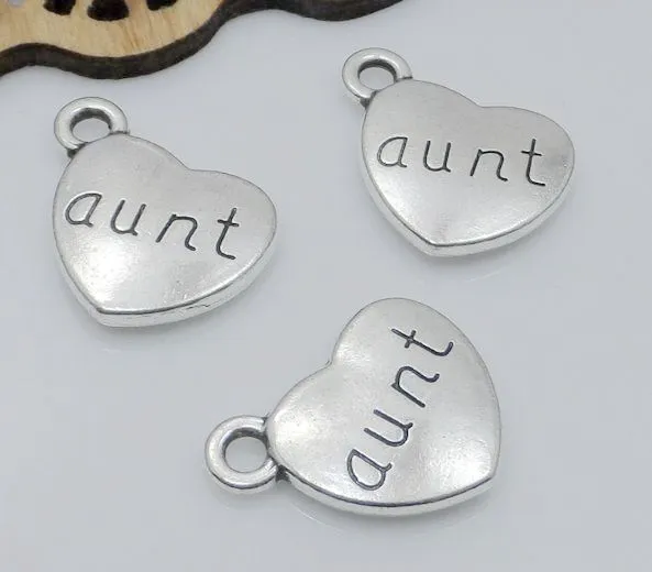 argento placcato ti amo fino alla luna e ritorno a forma di cuore charms braccialetti adatti sorella papà figlio mamma 14x18mm