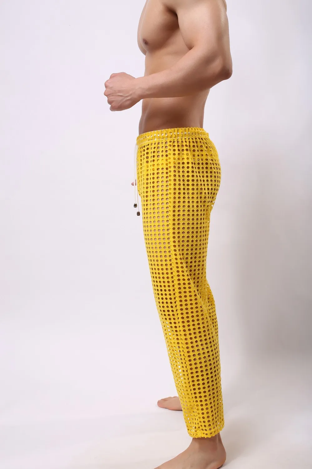 Men Sleep Lounge Sexy Mesh Pants For Men Solid Mens Bottoms Sheer