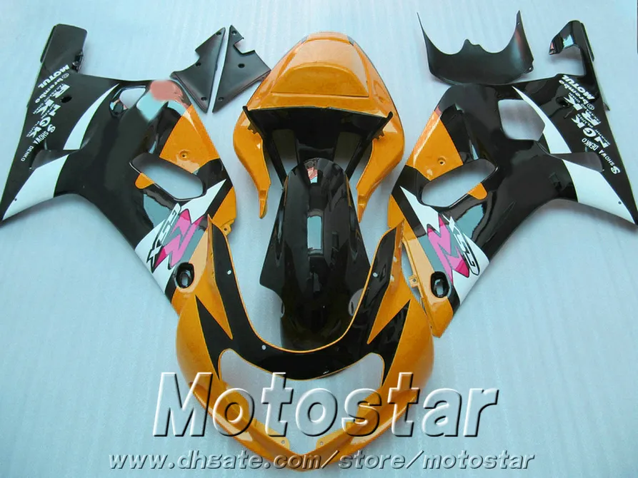 Set carenature moto ABS SUZUKI GSX-R600 GSX-R750 2001-2003 K1 kit carenatura arancione nero GSXR600 / 750 01 02 03 SK7