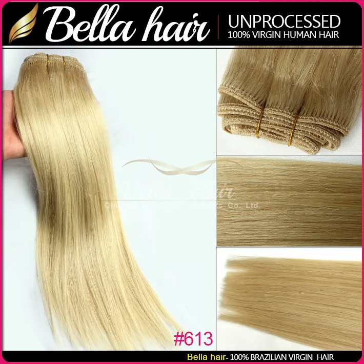 Brasilianska Malaysiska Indiska Peruanska Human Hair Weft Hårförlängningar 100g / P Gratis Frakt 4st / Pot Bella Hair