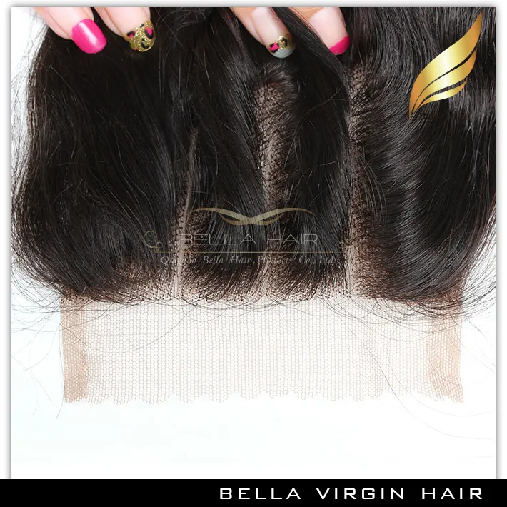 Bella Hair 8A Haarbündel mit Verschluss, brasilianische Extensions, Schuss, Spitze, Schwarz, lockere Welle, voller Kopf