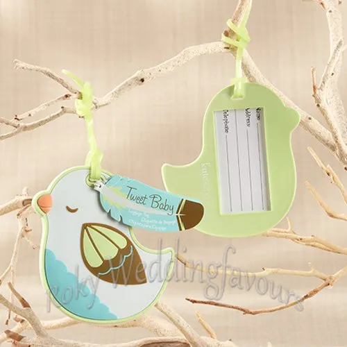 50pcs TWEET bébé oiseau étiquette de bagage BABY SHOWER, bébé oiseau étiquette de bagage faveurs de fête, décoration de fête + livraison gratuite