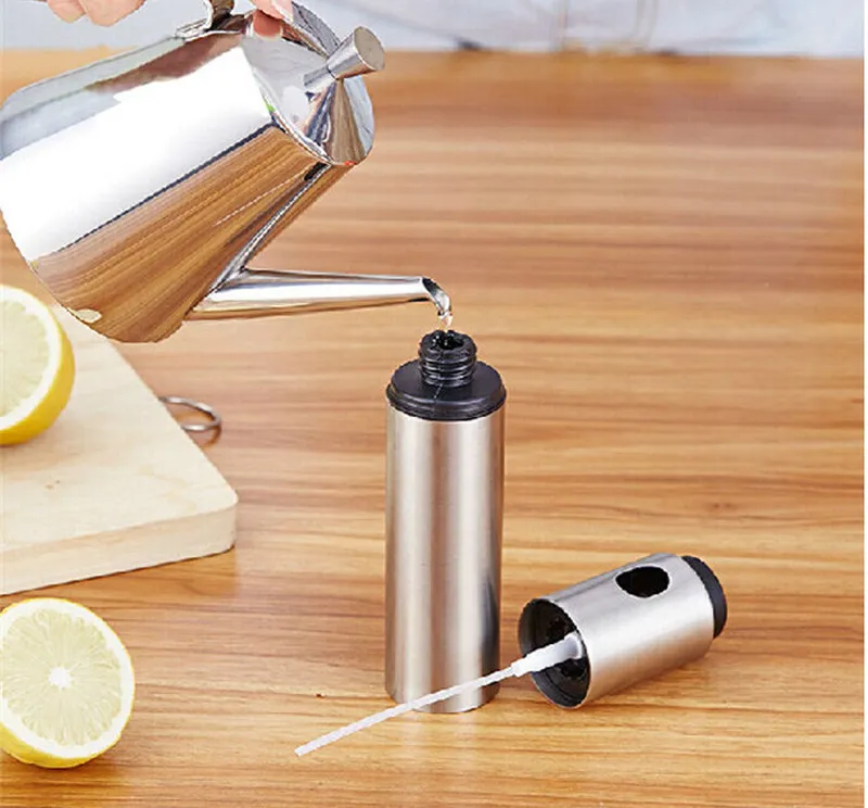 Stainless Steel Olive Mister Oil Spray Pump Bottle Container Cooking Roast Bake Tools Kitchen Accessories