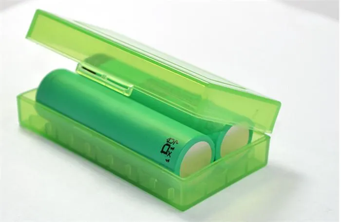 Contenitore di plastica portatile per custodia di sicurezza Contenitore di stoccaggio per batterie da 5 colori per batteria agli ioni di litio 2 * 18650 o 4 * 18350