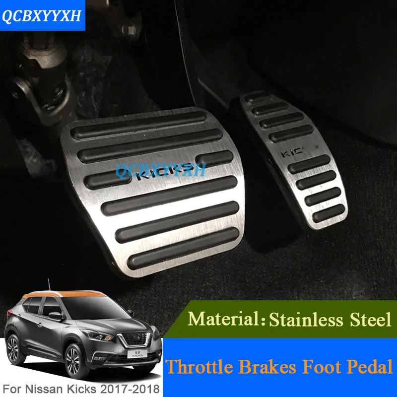 QCBXYYXH 2 PCS Car Styling Para Nissan Kicks 2017 2018 de Aço Inoxidável Pedal Do Carro Freio Pedal Cobrir Auto DecoraçãoAccessories