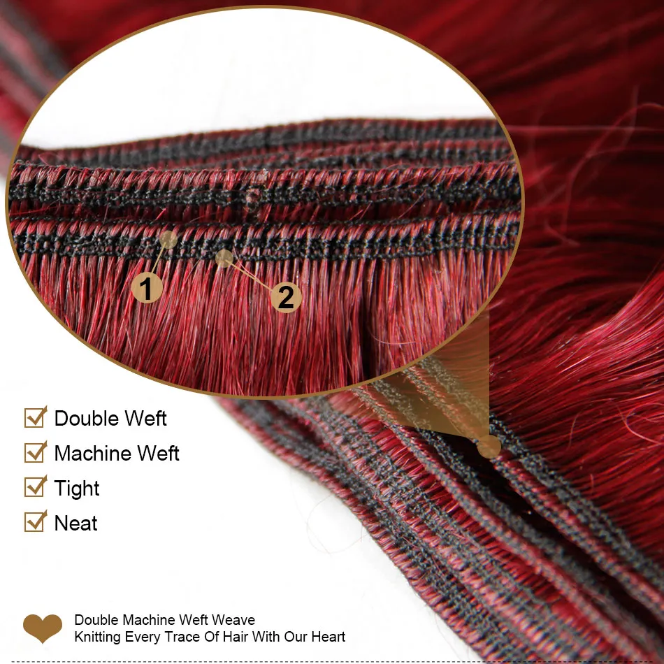 8A Bourgondië Rood Peruviaans Haar Weave Bundels Peruaanse Virgin Haar Body Wave Wine Red 99j Remy Menselijk Hair Extension Double WEFTS Dik Zacht