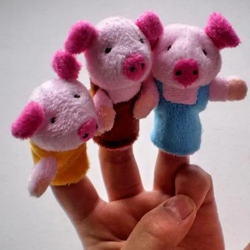 Conto De Fadas Os Três Porquinhos Fantoches De Dedo Crianças Bebê Bonito Jogo Storytime Veludo Brinquedos De Pelúcia Assorted Animais