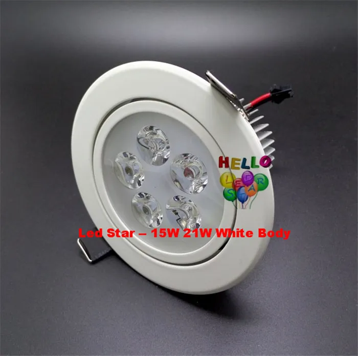 白/シルバー調光対応9W 12W 15W 21W LEDダウンライト高出力LEDダウンライト陥没シーリングライトCRI85 AC 110-240V