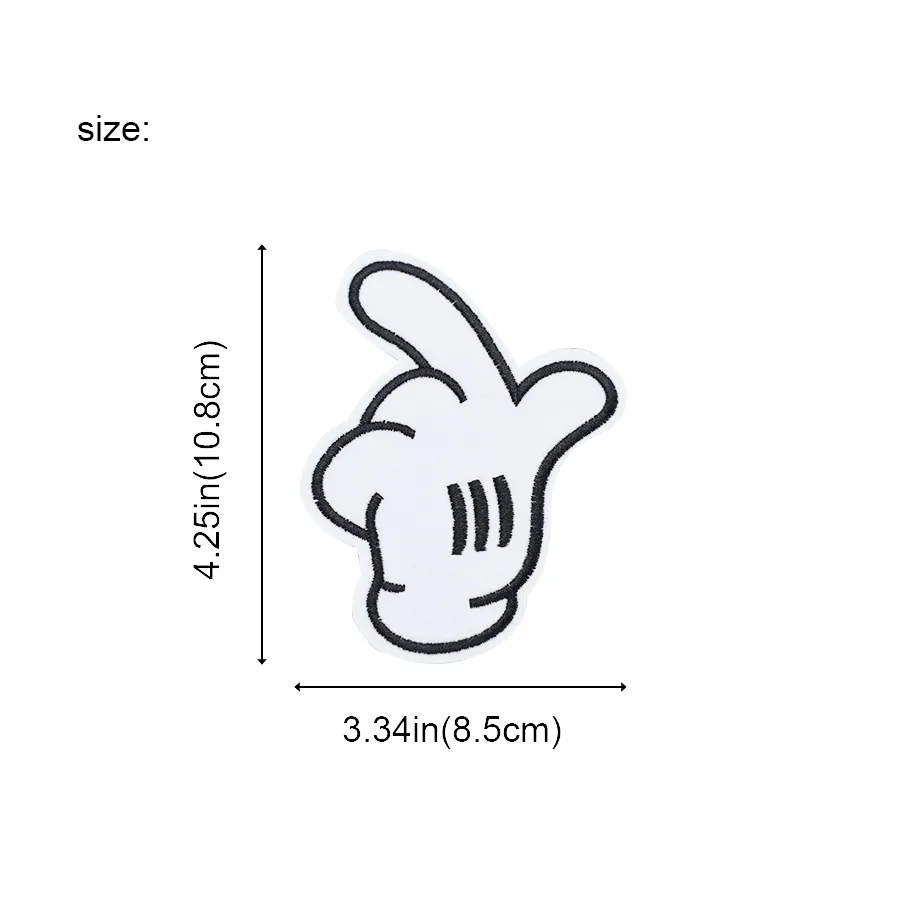 화이트 장갑 패치 의류 가방에 대 한 전송 아플리케에 대 한 아이언 재킷 청바지에 대 한 만화 패치 자 수 배지에 바느질