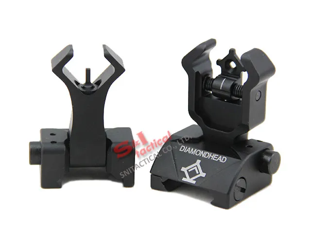 Diamondhead DIAMOND Combat Flip-Up Rear & Front Sight for Picatinny Rail Black/Dark Earth