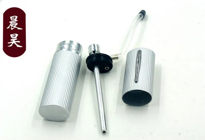 Partihandel gratis frakt Ny 12st aluminium metallen penna / bong, 14 * 3,4 cm, flera filtrerat vatten CH-007, färg slumpmässig deliv
