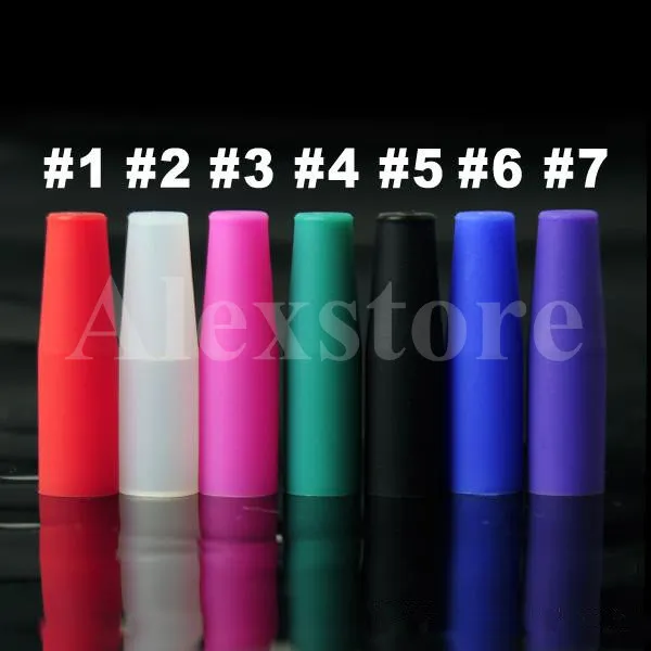 Couvercle d'embout en silicone Drip Tip Jetable Conseils de test de silicium colorés Capuchon de testeur Pack individuel pour CE MT3 Clearomizer Vente en gros DHL