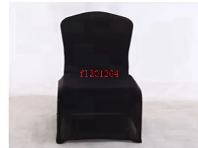 FedEx Gratis frakt Svart Spandex Chair Cover Flat Front for Wedding Party Hotel Decoration, / 